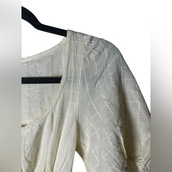 Billabong Ivory Button Front Mini‎ Dress Women’s Small Short Sleeve Tie Waist - Picture 3 of 9